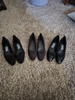 Salvatore Ferragamo lot of 3 Black and Brown Pump Wedge